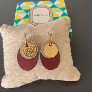 Stella & Dot leather interchangeable earrings